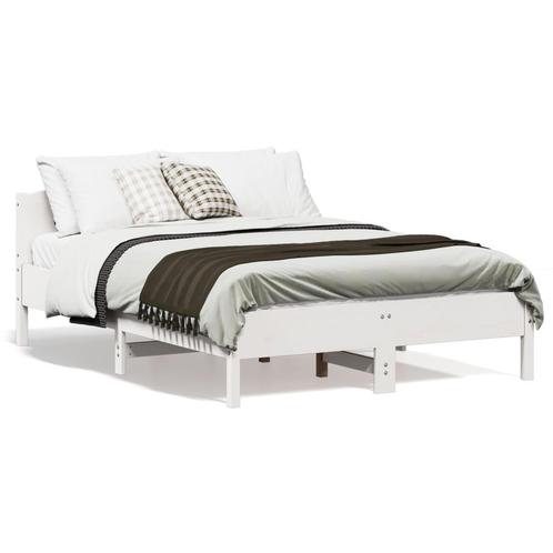 vidaXL Bedframe zonder matras massief grenenhout wit 120x190, Huis en Inrichting, Slaapkamer | Bedden, 120 cm, 190 cm of minder