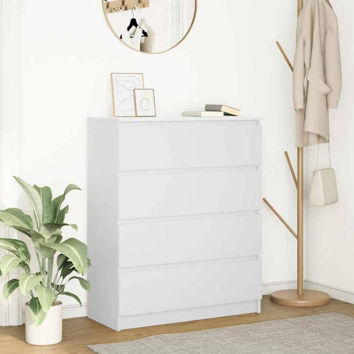 vidaXL Dressoir 80x35x99 cm bewerkt hout wit, Huis en Inrichting, Kasten | Dressoirs, Nieuw, Overige houtsoorten, Verzenden