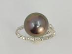 Ring - 18 karaat Witgoud - 10,8 mm Tahitiaanse parel, Sieraden, Tassen en Uiterlijk, Nieuw