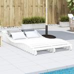 vidaXL Ligbed 205x110x31,5 cm massief grenenhout wit, Verzenden, Nieuw