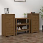 vidaXL Dressoirs 2 st 40x35x80 cm massief grenenhout, Huis en Inrichting, Kasten | Dressoirs, Minder dan 50 cm, Verzenden, Nieuw