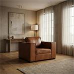 Leren fauteuil Fine - Granada Savannah (cognac) - Poten, Huis en Inrichting, Fauteuils, Nieuw, Ophalen of Verzenden, 100 tot 125 cm
