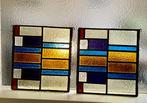 Glas-in-loodraam - 1940-1950 - Twee Raamhangers met, Antiek en Kunst