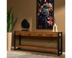 Sidetable Britt 180 cm mango metaal - Naturel | Meubelplaats, Ophalen of Verzenden, Nieuw