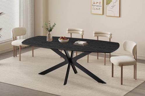 Aziz eettafel Deens ovaal, kleur donkerbruin (nieuw, outlet), Huis en Inrichting, Tafels | Eettafels, Nieuw, Metaal, Overige materialen