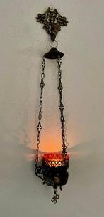 Godslamp (2) - Koper, Messing - Twee drielichts Kandelabe, Antiek en Kunst, Antiek | Boeken en Bijbels