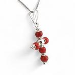 Koraal - Zilver - Ketting met hanger - met de hand gemaakt