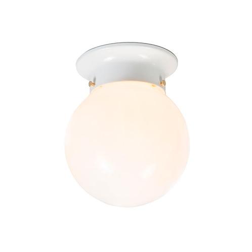 Retro plafondlamp wit opaal glas - Scoop, Huis en Inrichting, Lampen | Plafondlampen, Nieuw, Glas
