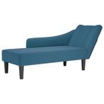 vidaXL Chaise longue met rechterarmleuning fluweel blauw, Verzenden, Nieuw