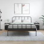 vidaXL Nachtkastjes 2 st 34x35,5x50 cm bewerkt hout zwart, Huis en Inrichting, Minder dan 45 cm, Verzenden, Nieuw, Minder dan 55 cm