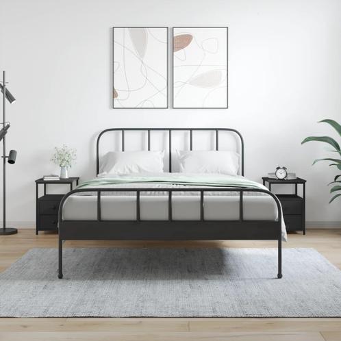 vidaXL Nachtkastjes 2 st 34x35,5x50 cm bewerkt hout zwart, Huis en Inrichting, Slaapkamer | Nachtkastjes, Nieuw, Minder dan 45 cm