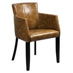 Stoel | OMEGA | Kunstleer/Hout | Cognac | Wengé Poten |, Verzenden, Nieuw in verpakking