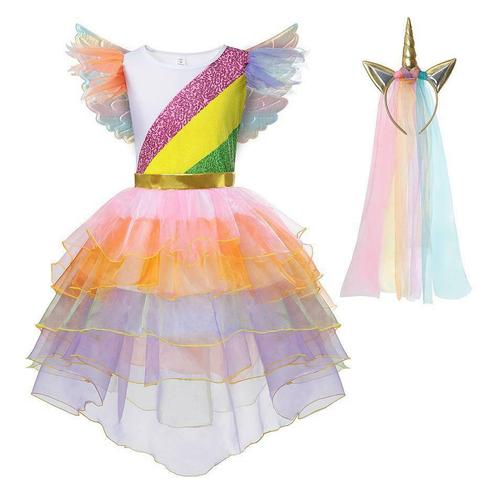 Prinsessenjurk - Unicorn jurk (3-delig), Kinderen en Baby's, Carnavalskleding en Verkleedspullen, Nieuw, Ophalen of Verzenden