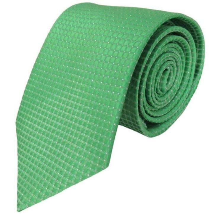SALE! Lichtgroene stropdas Diamond 8cm • Prijs € 4,-, Kleding | Heren, Stropdassen, Effen, Groen, Nieuw, Verzenden