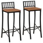 vidaXL Barstoelen 2 st massief acaciahout, Verzenden, Nieuw