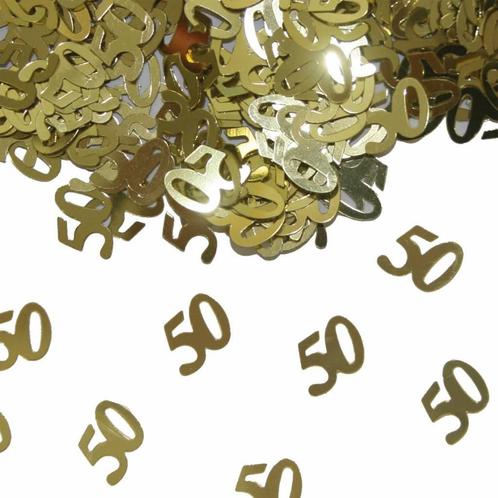 Tafelconfetti 50 Jaar Goud 1cm 600st, Hobby en Vrije tijd, Feestartikelen, Nieuw, Verzenden