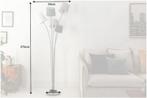 Design vloerlamp LEVELS 176cm zwartgrijs met 5 linnen kappen, Ophalen of Verzenden, Nieuw