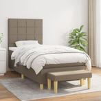 vidaXL Boxspring met matras stof taupe 90x190 cm, Huis en Inrichting, Slaapkamer | Bedden, 90 cm, Eenpersoons, Verzenden, Nieuw