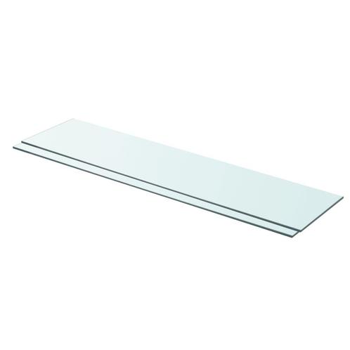 vidaXL Schappen 2 st 90x20 cm glas transparant, Huis en Inrichting, Woonaccessoires | Wandplanken en Boekenplanken, Nieuw, Verzenden