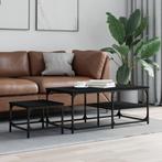 vidaXL 2-delige Tafeltjesset bewerkt hout zwart, Verzenden, Nieuw, 50 tot 100 cm, Minder dan 50 cm