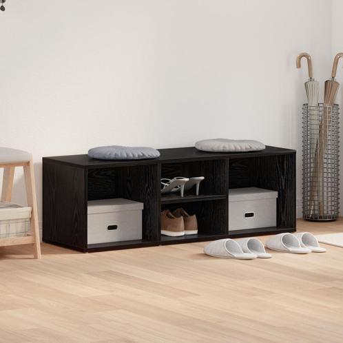 vidaXL Schoenopbergbank Zwart eiken 102 x 35 x 35 cm Bewerkt, Huis en Inrichting, Kasten | Schoenenrekken, Nieuw, Verzenden
