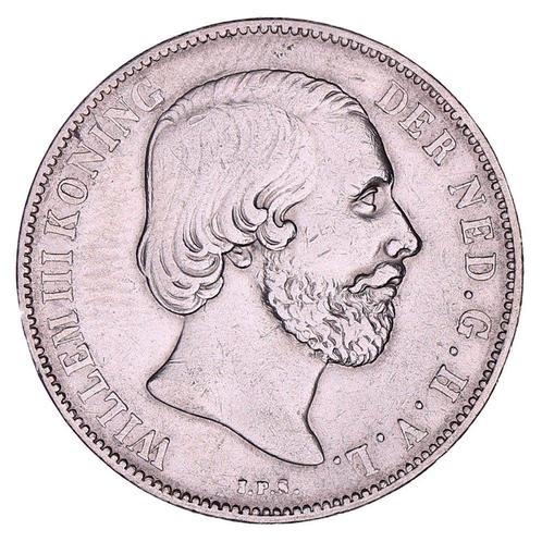 1 Gulden 1854-1865 Willem III ZFr-, Postzegels en Munten, Munten | Nederland, Verzenden