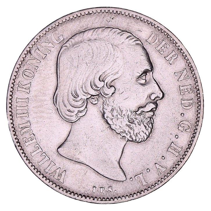 1 Gulden 1854-1865 Willem III ZFr-, Postzegels en Munten, Munten | Nederland, Verzenden
