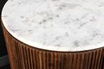Design TV-bord GATSBY 170 cm Bruin Goud Mangohout Wit, Ophalen of Verzenden, Nieuw