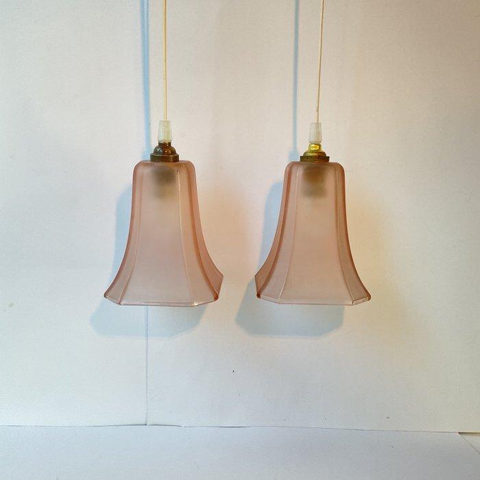 Lamp (2) - 2 Art Deco hanglampen - ca. 1925-1935, Antiek en Kunst, Curiosa en Brocante