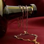 Roségouden gedraaide schakel ketting | 51,5 cm (veerring), Sieraden, Tassen en Uiterlijk, Kettingen, Ophalen of Verzenden, Gebruikt