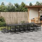 vidaXL 17-delige Tuinset poly rattan zwart, 6 zitplaatsen, Nieuw, Tuinset, Verzenden