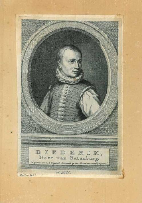 Portrait of Diederik of Bronckhorst-Batenburg, Antiek en Kunst, Kunst | Etsen en Gravures