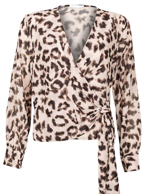 Blouse Overslag Luipaard, dames blouse beige, Kleding | Dames, Blouses en Tunieken, Verzenden