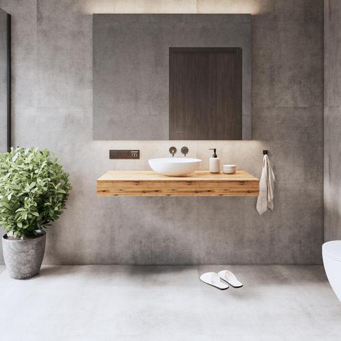 Wastafelblad Gliss Design Topdek 100x46 cm Ruw Natuur Incl., Doe-het-zelf en Verbouw, Sanitair, Bad, Nieuw, Ophalen of Verzenden