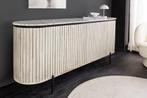 Massief dressoir ADLON 170 cm grijs geborsteld mangohout met, Huis en Inrichting, Kasten | Dressoirs, Ophalen of Verzenden, Nieuw