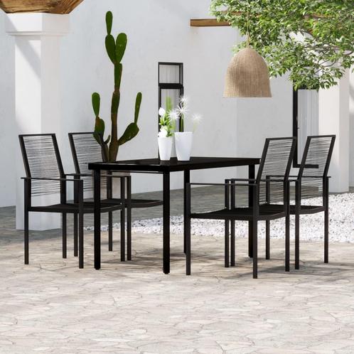 vidaXL 5-delige Tuinset zwart, Tuin en Terras, Tuinsets en Loungesets, Tuinset, Nieuw, 4 zitplaatsen, Rvs, Verzenden