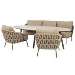 Salute Mallorca low dining tuinset 220x105xH69 cm 4 delig, Tuin en Terras, Ophalen of Verzenden, Nieuw
