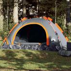 vidaXL Tent 4-persoons snelontgrendeling grijs en oranje, Verzenden, Nieuw, Tot en met 2