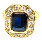 18 karaat Geel goud - Ring - 2.81 ct Saffier - Diamanten