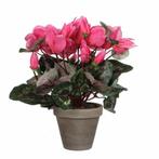 Roze cyclaam kunstplanten 30 cm in grijze pot - Overige ku.., Huis en Inrichting, Kamerplanten, Ophalen of Verzenden