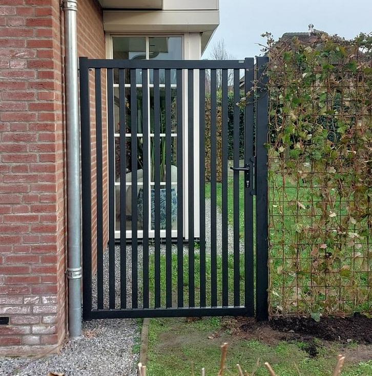 moderne tuinpoorten schuttingdeuren, lammellen en shutters, Tuin en Terras, Tuinpoorten, Nieuw, Staal, Looppoort, Ophalen
