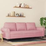 vidaXL Driezitsbank 180 cm fluweel roze, Huis en Inrichting, Banken | Bankstellen, Verzenden, Stof, 200 tot 250 cm, Driepersoons