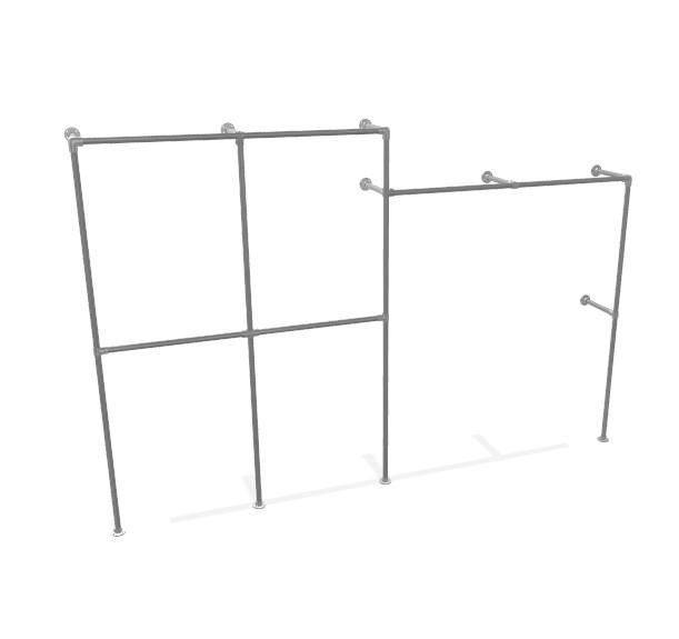 Industrieel Kledingrek Betsy | Staal 33.7 mm | Vloer/Wand |, Kleding | Dames, Kledingrekken, Ophalen of Verzenden