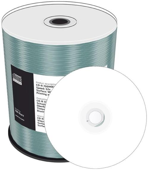 MediaRange | CD-R | 700 MB | Inkjet Printable | 100 Stuks, Computers en Software, Beschrijfbare discs, Nieuw, Verzenden