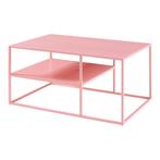 Salontafel Solund met plank 45x90x60 cm roze [en.casa], Huis en Inrichting, Tafels | Salontafels, Verzenden, Nieuw