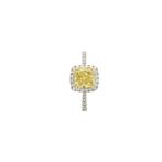 Ring - 18 karaat Witgoud - 1.58ct. tw. Geel Diamant, Nieuw
