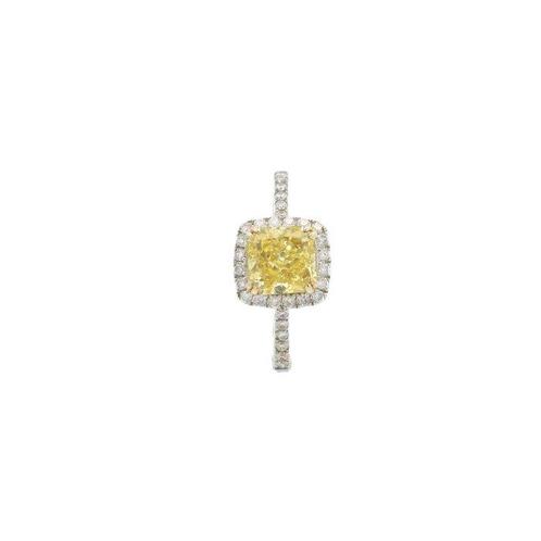 Ring - 18 karaat Witgoud - 1.58ct. tw. Geel Diamant, Sieraden, Tassen en Uiterlijk, Ringen