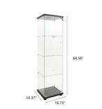 Glazen Vitrinekast met Slot – 4-Laags Displaykast Zwart, Verzenden, Nieuw