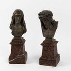 Eugène Marioton (1854-1933) Bustes van Christus en Maria, Antiek en Kunst, Ophalen
