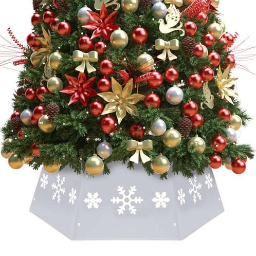 vidaXL Kerstboomrok Ø68x25 cm zilverkleurig en wit, Diversen, Kerst, Nieuw, Verzenden